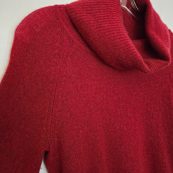 100% Cashmere Brick Red Cowl Neck Sweater Size XS/4 Fall Winter Knit Classic - Picture 4 of 14